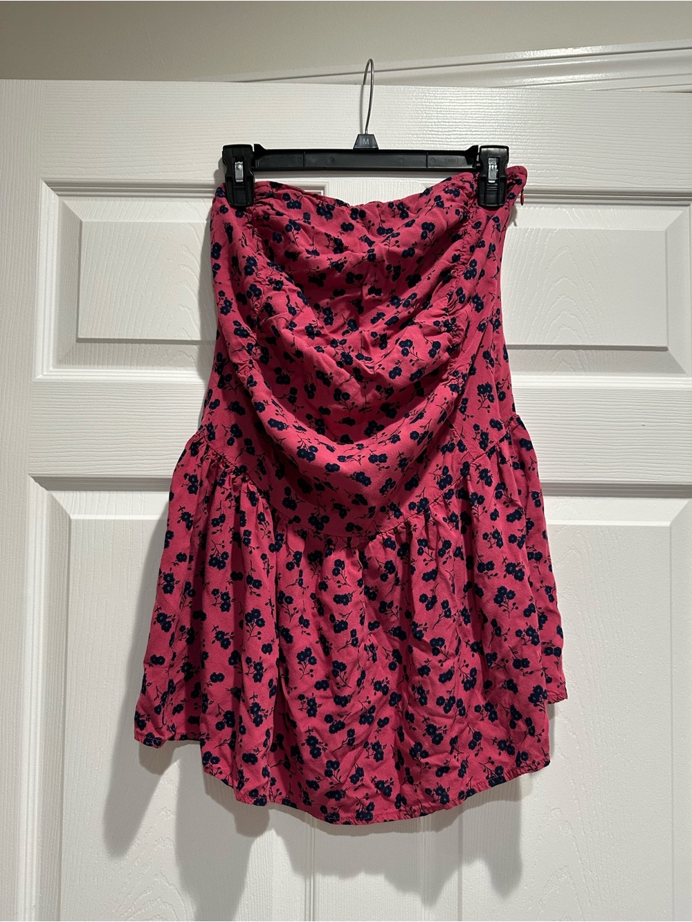 Motel Rocks Pink Floral Strapless Dress